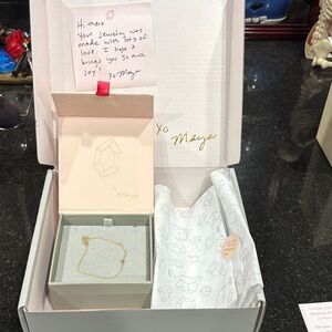 Maya Brenner solid gold number seven bracelet